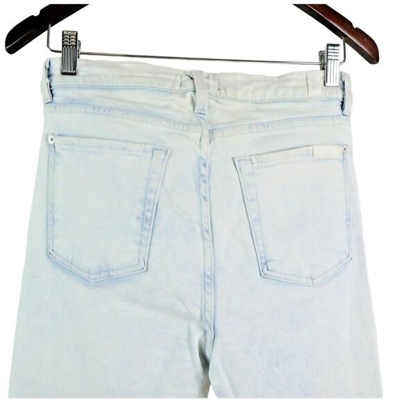 7 For All Mankind Size 27 High Waist Ankle Skinny Jeans Ocean White - Picture 7 of 12